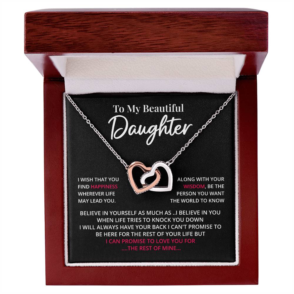 Daughter Necklace Gift with Love & Wisdom Message Card