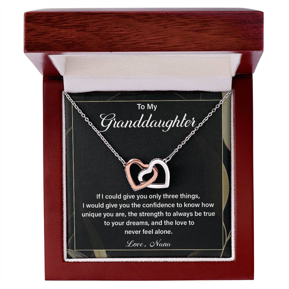 Granddaughter Necklace Gift from Nana with Message Card