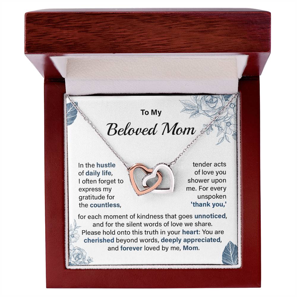 Beloved Mom Necklace Gift from Daughter or Son