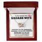 Badass Wife Necklace Gift with Crown Message Card