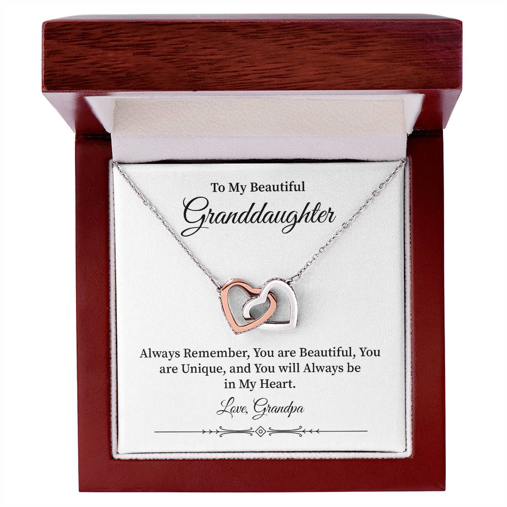 Granddaughter Gift from Grandpa – Interlocking Hearts Necklace