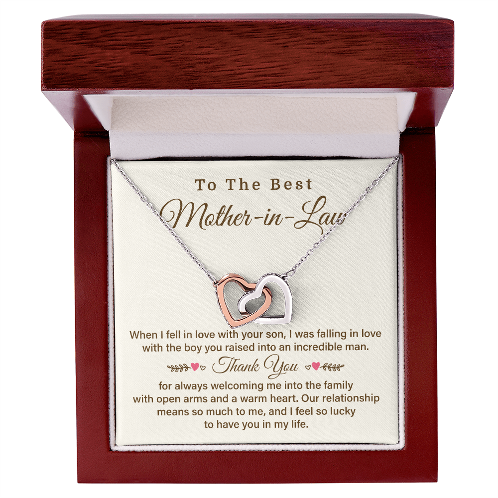 Best Mother-in-Law Necklace Gift With Thank You Card