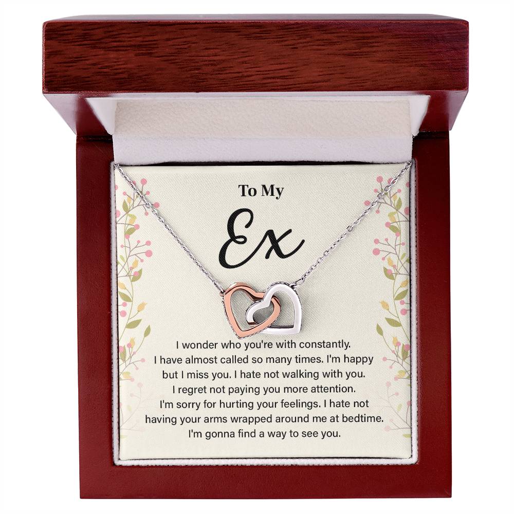 Regret Necklace Gift for Ex with Emotional Message Card