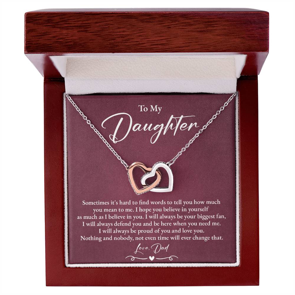 Daughter Necklace from Dad Message Card Gift Box