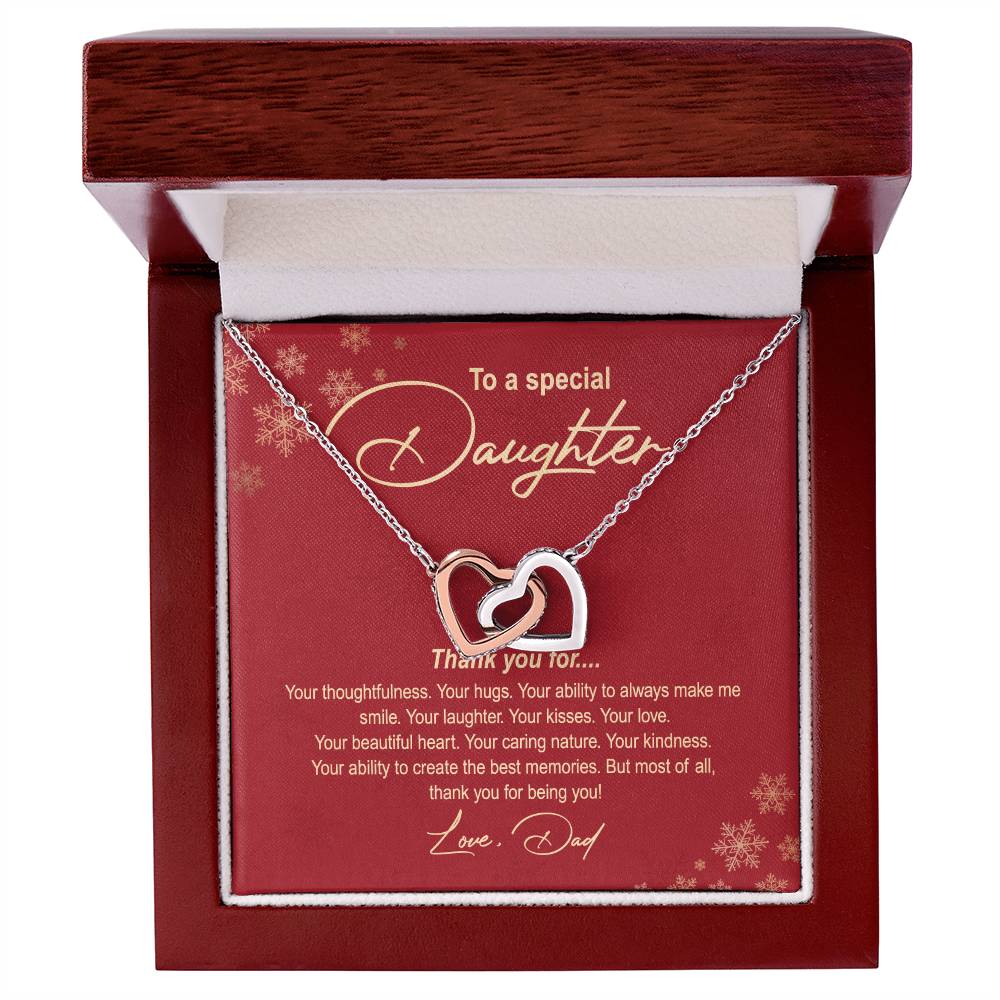 Christmas Gift for Daughter from Dad Hearts Necklace Box
