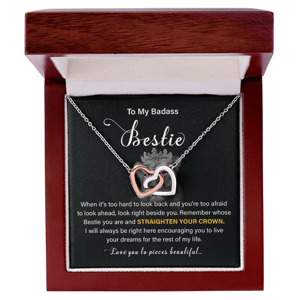 Badass Bestie Gift Necklace with Empowering Message