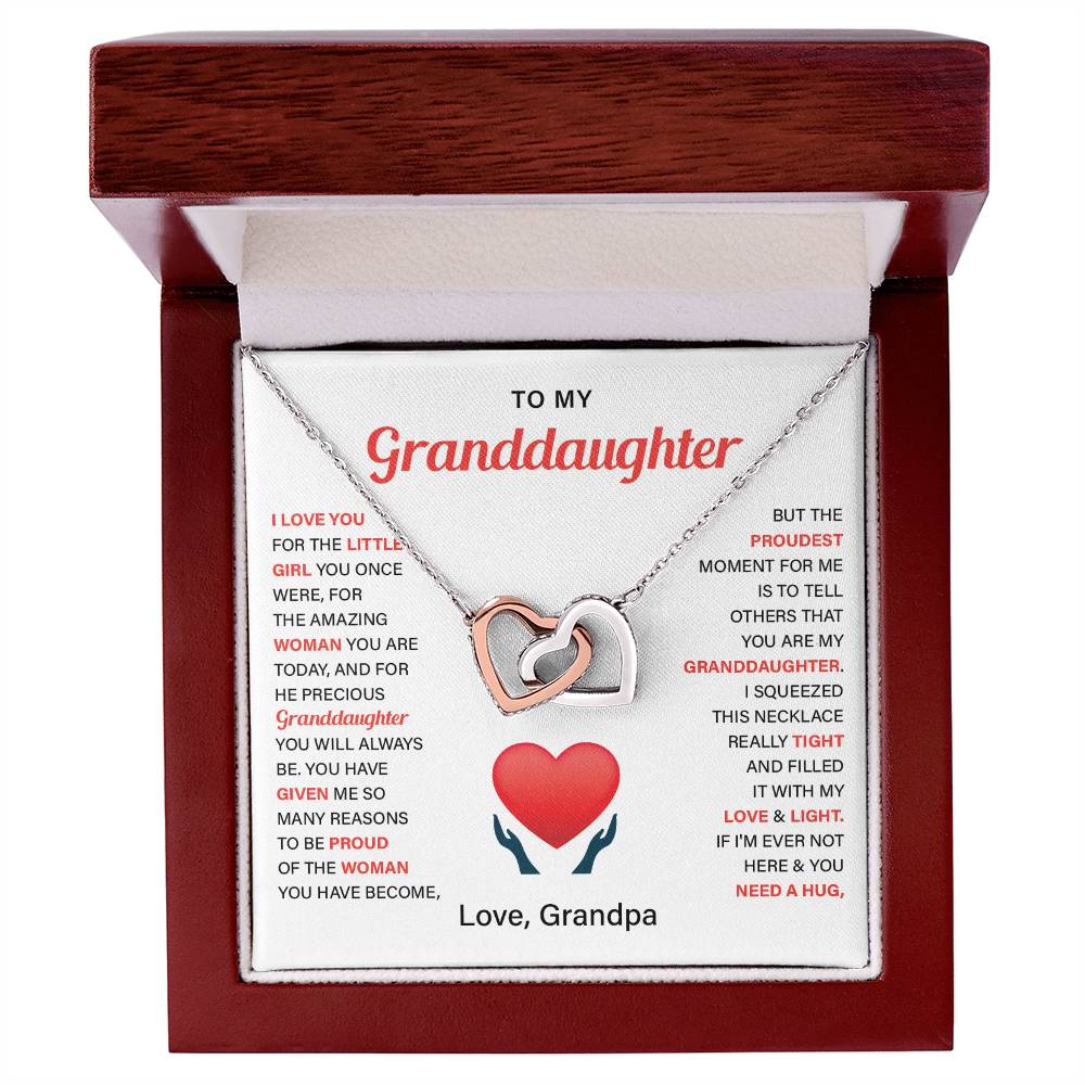 Granddaughter Gift from Grandpa with Heart Necklace