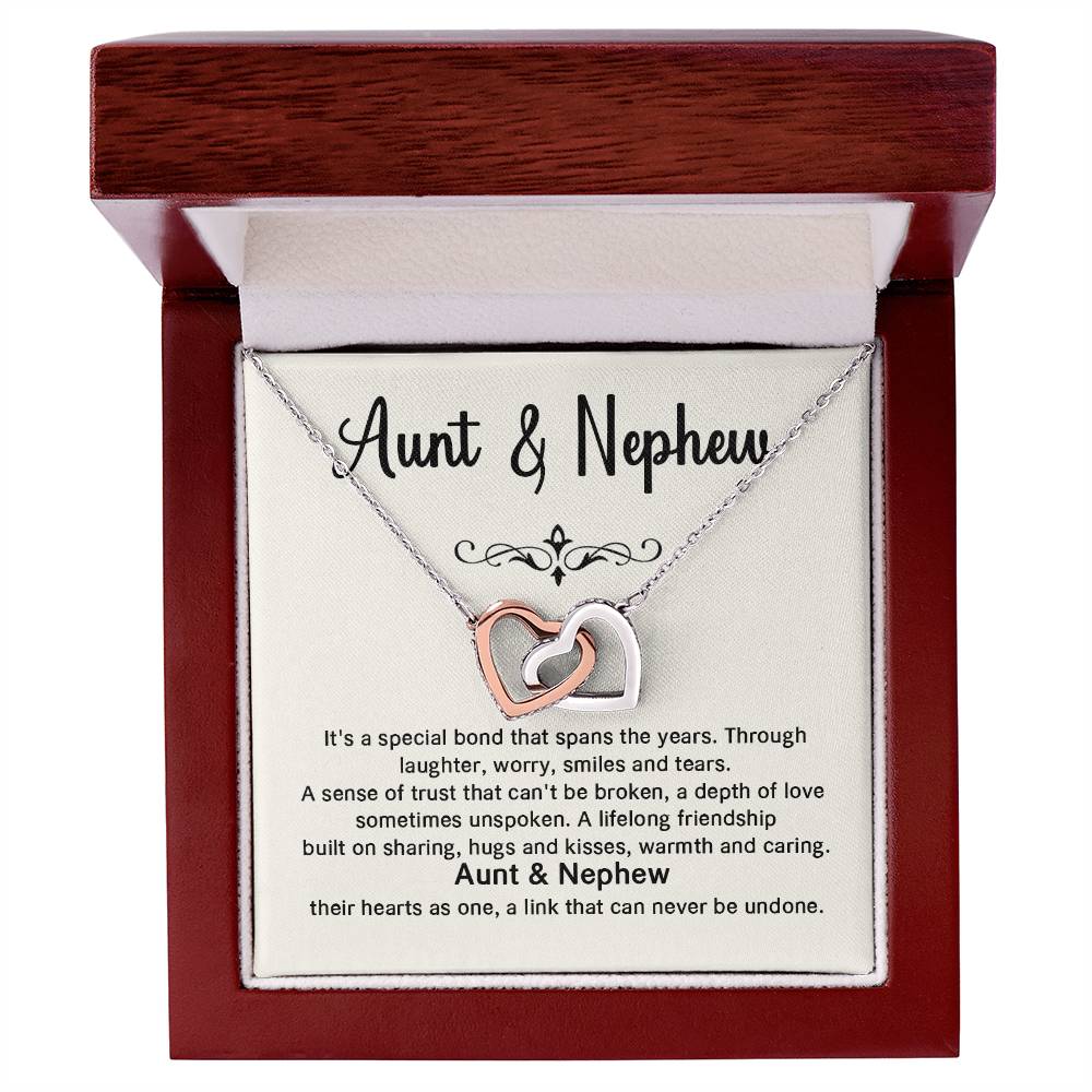 Aunt and Nephew Necklace Gift with Heartfelt Message Card