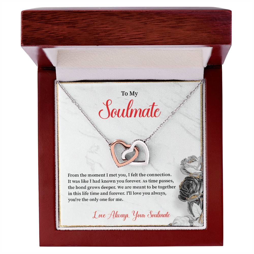 Soulmate Necklace for Her – Interlocked Hearts Gift Box