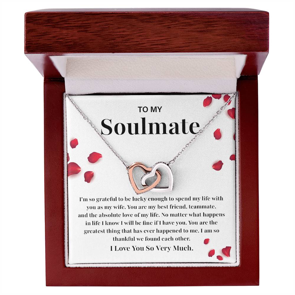 Soulmate Necklace Gift for Wife – Heart Pendant Box