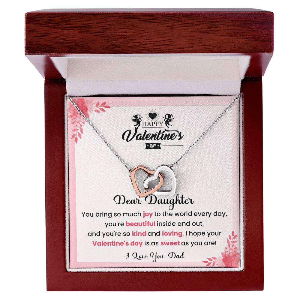 Valentine’s Heart Necklace for Daughter Gift
