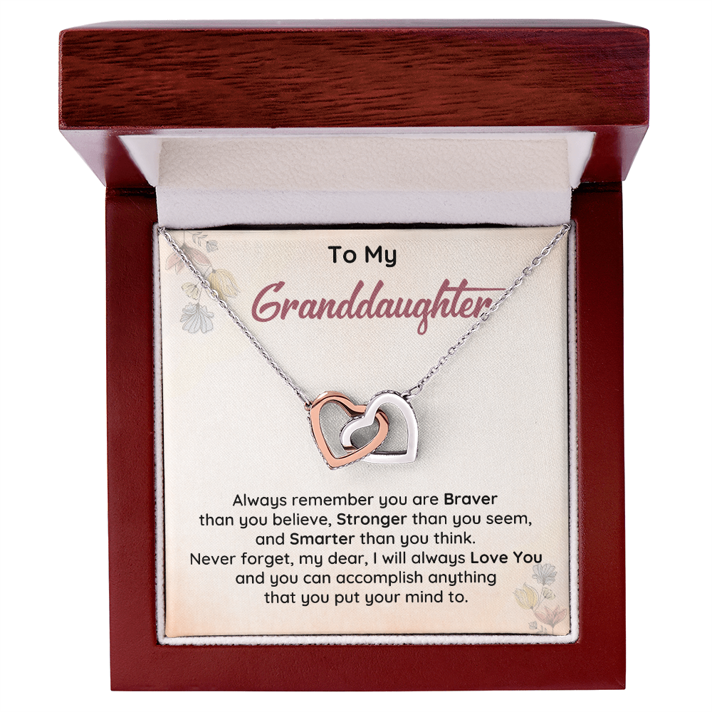 Granddaughter Necklace Gift With Love & Strength Card