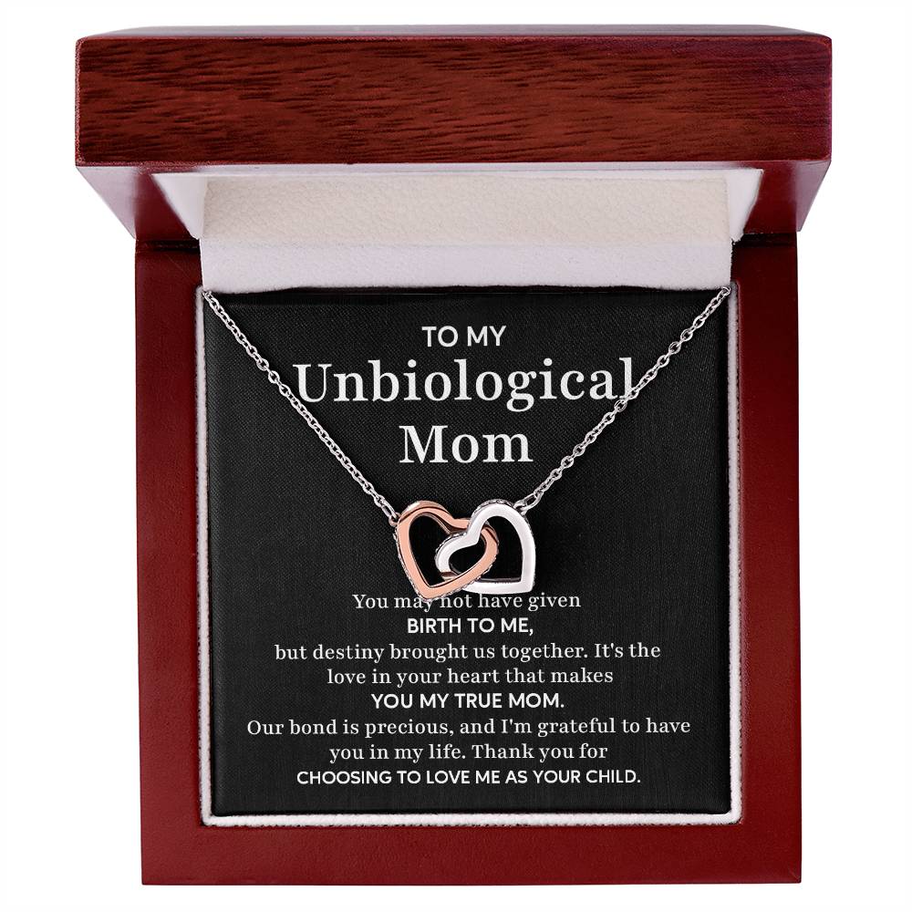 Unbiological Mom Necklace – Gift for Bonus Mom, Stepmom, or Second Mom from Daughter or Son