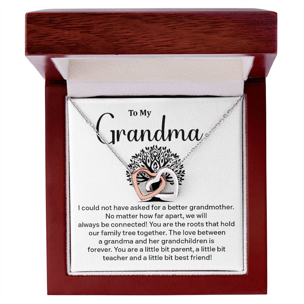 Grandma Interlocking Hearts Necklace – Family Tree Connection Gift