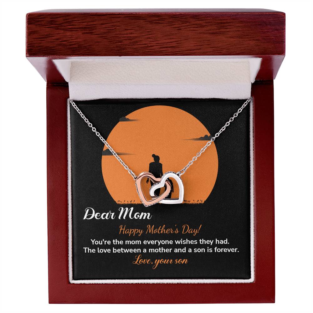 Dear Mom Happy Mother's Day, Elegant Jewelry For A Mother’s Day Gift Thoughtful Necklace For Love Sweet Gift For A Special Woman Sentimental Jewelry Thank You Pendant Beautiful Necklace Loving Pendant For A Mother-son Connection