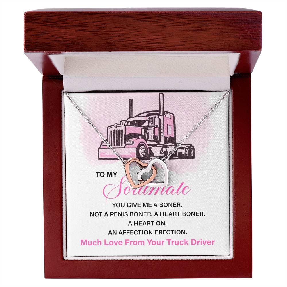 Funny Truck Driver Gift for Her – Heart Necklace Box