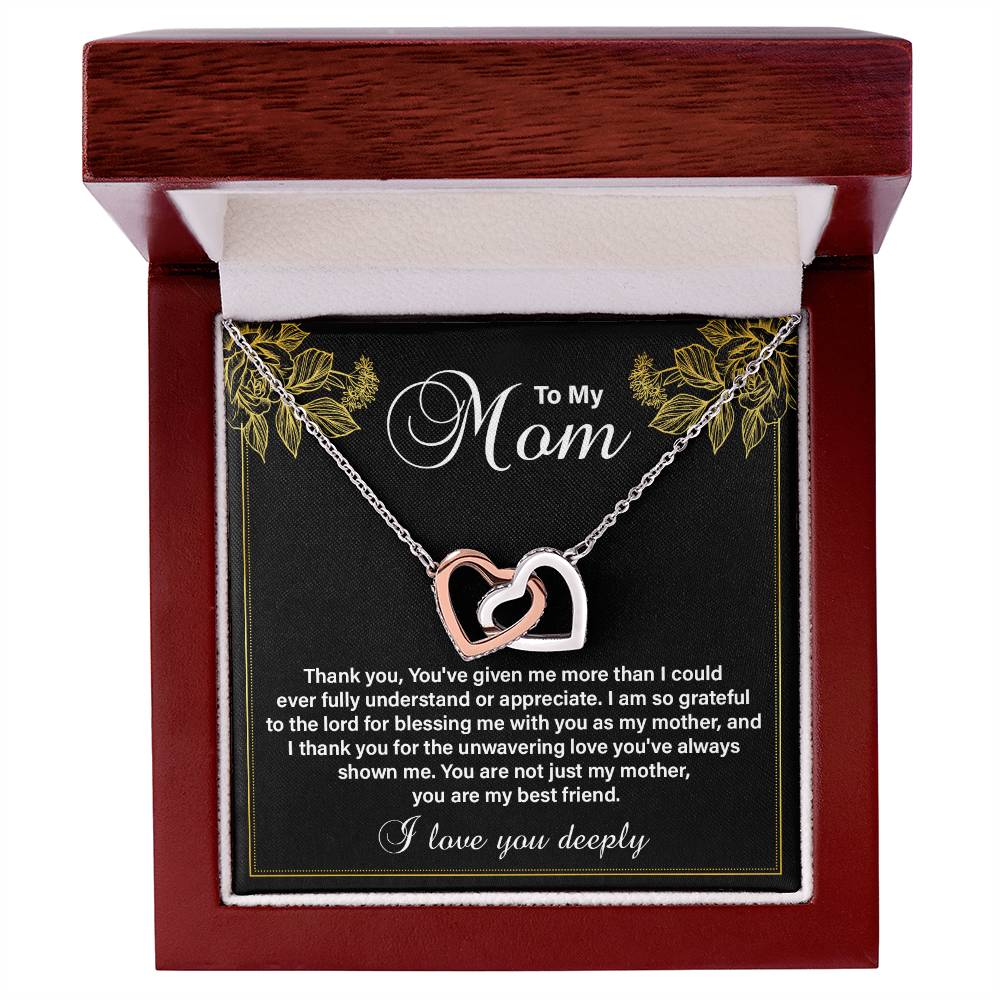 Christian Mom Necklace Gift from Son with Heartfelt Message Card
