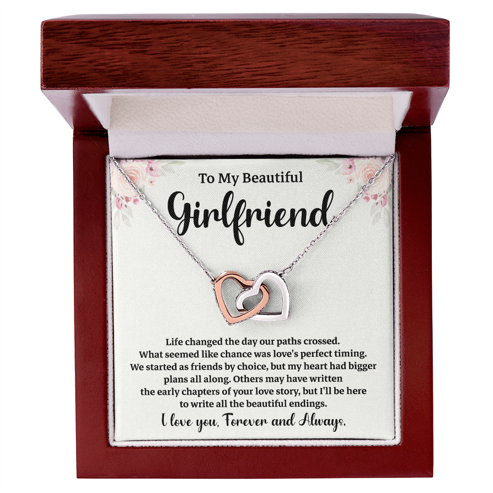 Girlfriend Love Necklace with Message Card Gift Box