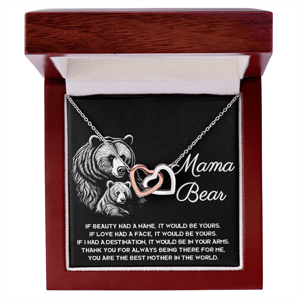 Mama Bear Necklace with Message Card – Gift for Loving Protective Mom