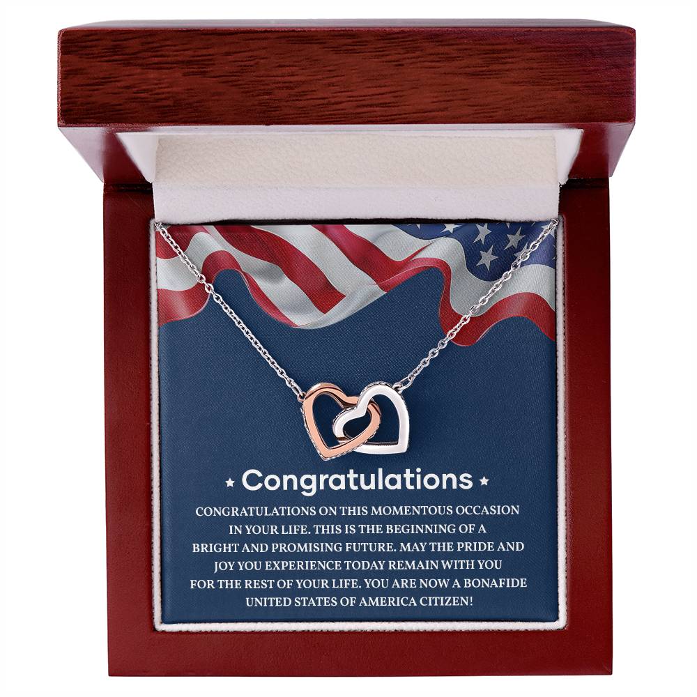 Congratulations Necklace For New U.s. Citizen Necklace For U.s. Citizen Amelia Gift For New American Patriot Proud New Citizen Jewelry Necklace For Becoming A U.s. Citizen U.s. Patriot Achievement Necklace Necklace For Achieving U.s. Citizenship