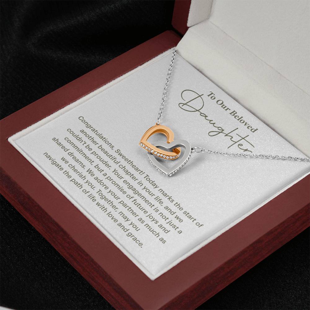 To Our Beloved Daughter Daughter Engagement Necklace Sentimental Gift For Daughter’s Engagement Jewelry Gift For Daughter’s Engagement Daughter’s Special Day Keepsake Daughter Wedding Journey Gift Emotional Gift For Daughter Meaningful Engagement Gift