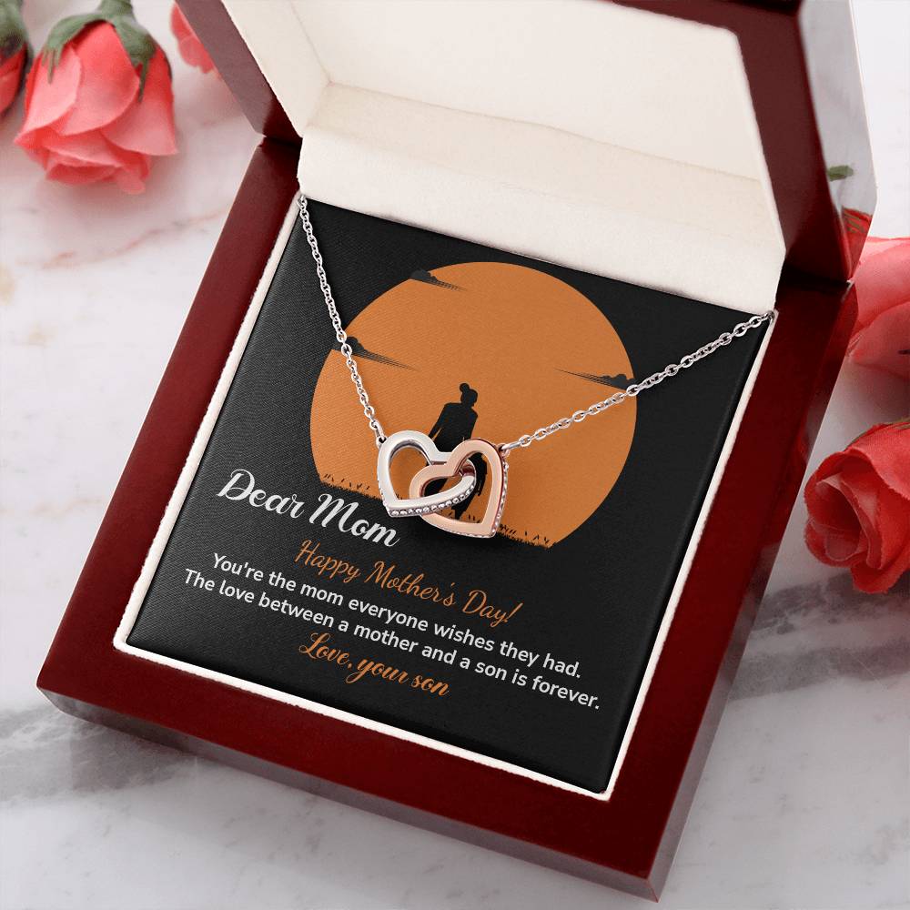 Dear Mom Happy Mother's Day, Elegant Jewelry For A Mother’s Day Gift Thoughtful Necklace For Love Sweet Gift For A Special Woman Sentimental Jewelry Thank You Pendant Beautiful Necklace Loving Pendant For A Mother-son Connection