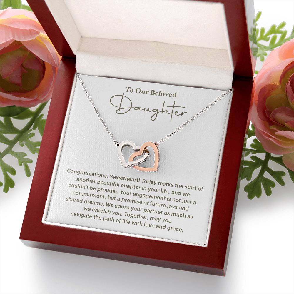 To Our Beloved Daughter Daughter Engagement Necklace Sentimental Gift For Daughter’s Engagement Jewelry Gift For Daughter’s Engagement Daughter’s Special Day Keepsake Daughter Wedding Journey Gift Emotional Gift For Daughter Meaningful Engagement Gift