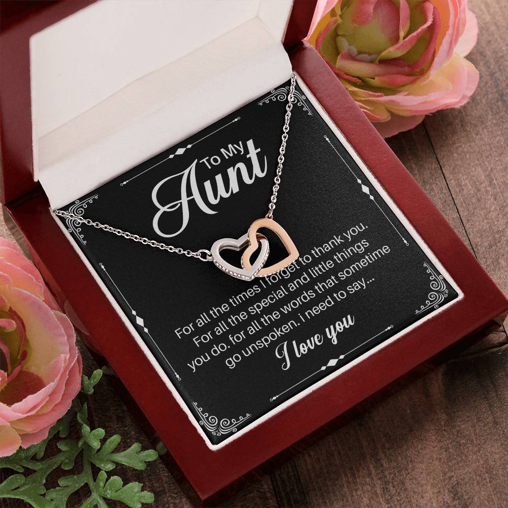 To My Aunt Interlocking Hearts Necklace – Meaningful Gift for Aunt, Appreciation Jewelry, Birthday Gift from Niece or Nephew