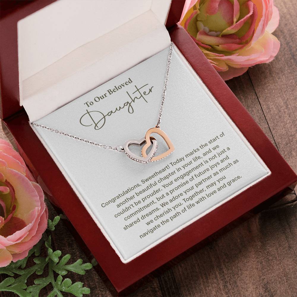 To Our Beloved Daughter Daughter Engagement Necklace Sentimental Gift For Daughter’s Engagement Jewelry Gift For Daughter’s Engagement Daughter’s Special Day Keepsake Daughter Wedding Journey Gift Emotional Gift For Daughter Meaningful Engagement Gift