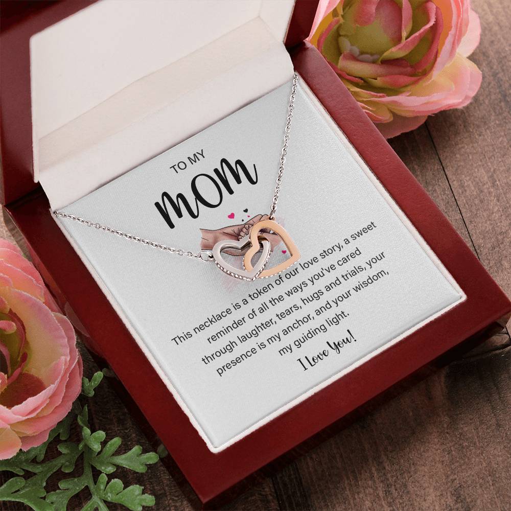 Mom Necklace with Heart Pendant and Loving Note