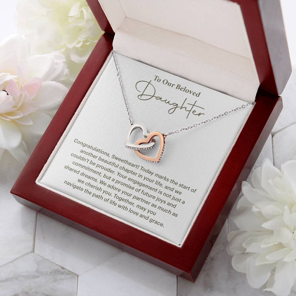 To Our Beloved Daughter Daughter Engagement Necklace Sentimental Gift For Daughter’s Engagement Jewelry Gift For Daughter’s Engagement Daughter’s Special Day Keepsake Daughter Wedding Journey Gift Emotional Gift For Daughter Meaningful Engagement Gift