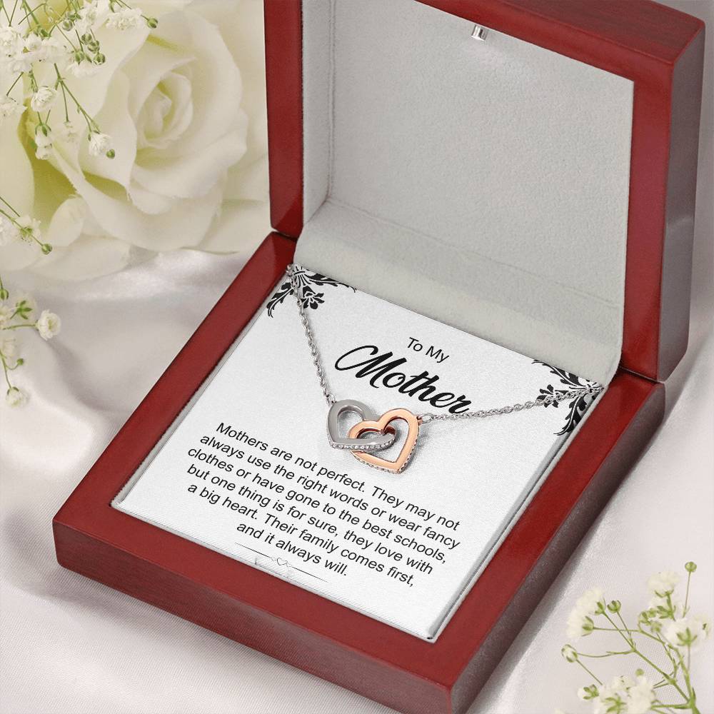 Heart Necklace Gift for Mom with Message Card