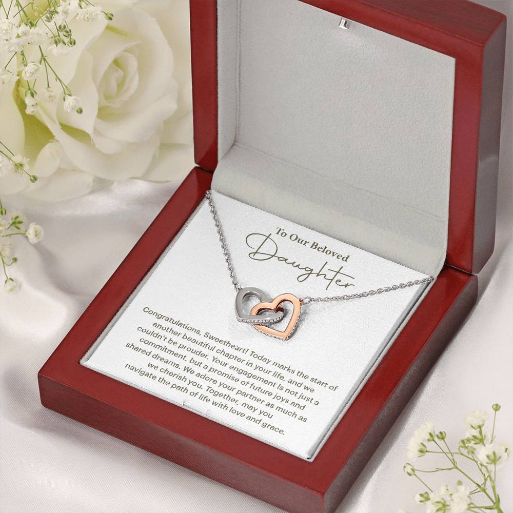 To Our Beloved Daughter Daughter Engagement Necklace Sentimental Gift For Daughter’s Engagement Jewelry Gift For Daughter’s Engagement Daughter’s Special Day Keepsake Daughter Wedding Journey Gift Emotional Gift For Daughter Meaningful Engagement Gift