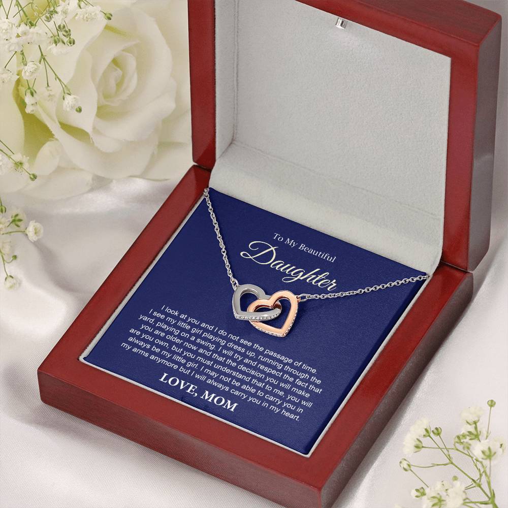 Daughter Gift from Mom – Heart Necklace Keepsake