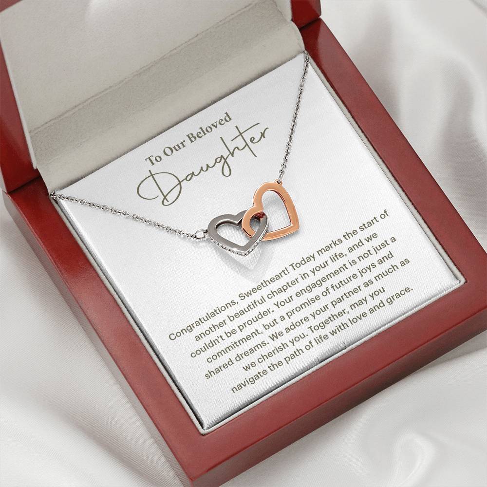 To Our Beloved Daughter Daughter Engagement Necklace Sentimental Gift For Daughter’s Engagement Jewelry Gift For Daughter’s Engagement Daughter’s Special Day Keepsake Daughter Wedding Journey Gift Emotional Gift For Daughter Meaningful Engagement Gift