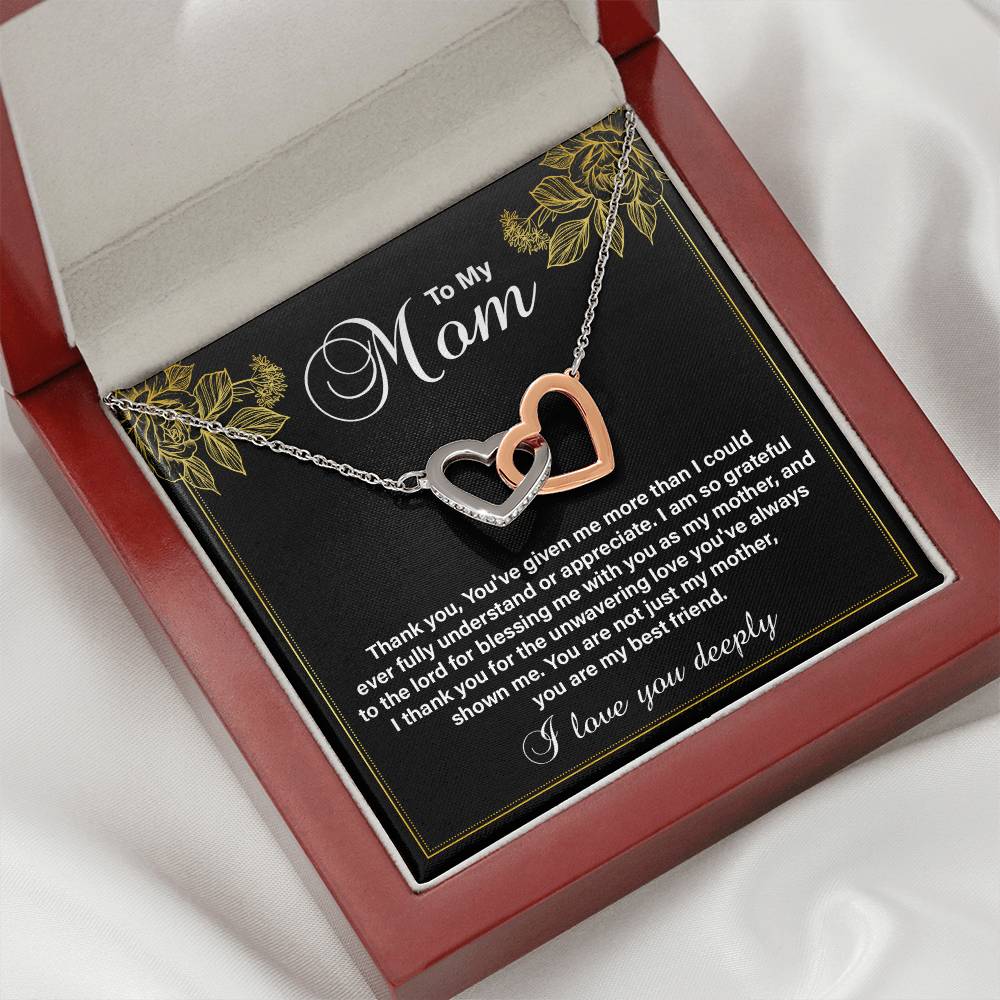 Christian Mom Necklace Gift from Son with Heartfelt Message Card