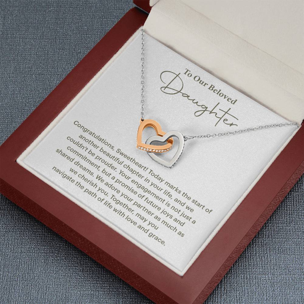 To Our Beloved Daughter Daughter Engagement Necklace Sentimental Gift For Daughter’s Engagement Jewelry Gift For Daughter’s Engagement Daughter’s Special Day Keepsake Daughter Wedding Journey Gift Emotional Gift For Daughter Meaningful Engagement Gift