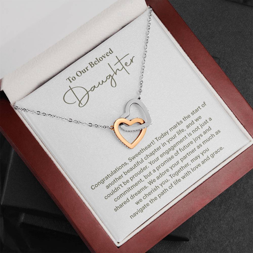 To Our Beloved Daughter Daughter Engagement Necklace Sentimental Gift For Daughter’s Engagement Jewelry Gift For Daughter’s Engagement Daughter’s Special Day Keepsake Daughter Wedding Journey Gift Emotional Gift For Daughter Meaningful Engagement Gift