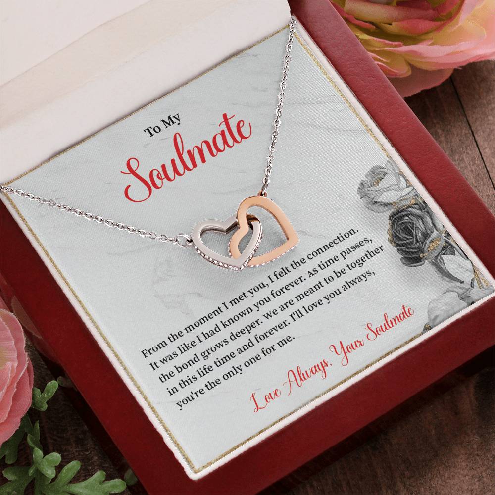 Soulmate Necklace for Her – Interlocked Hearts Gift Box