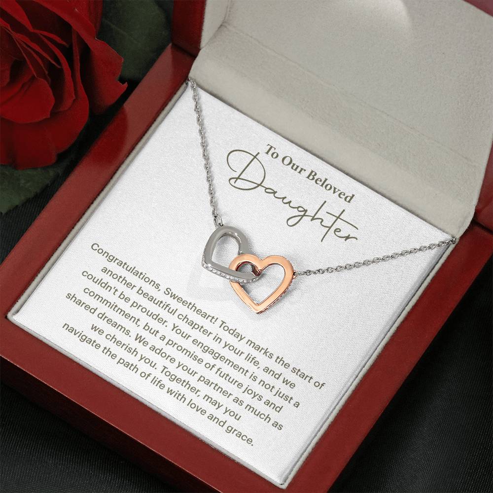 To Our Beloved Daughter Daughter Engagement Necklace Sentimental Gift For Daughter’s Engagement Jewelry Gift For Daughter’s Engagement Daughter’s Special Day Keepsake Daughter Wedding Journey Gift Emotional Gift For Daughter Meaningful Engagement Gift