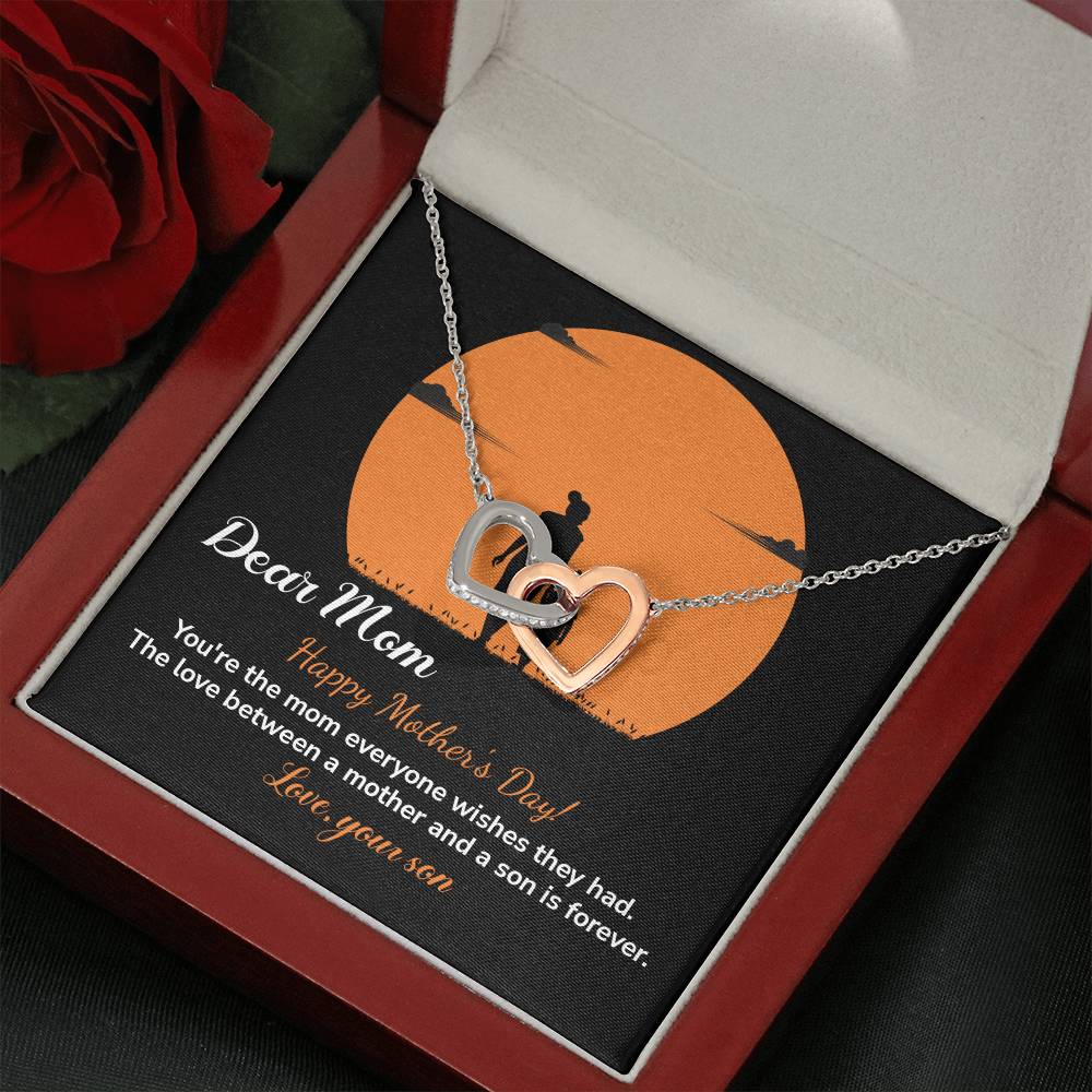 Dear Mom Happy Mother's Day, Elegant Jewelry For A Mother’s Day Gift Thoughtful Necklace For Love Sweet Gift For A Special Woman Sentimental Jewelry Thank You Pendant Beautiful Necklace Loving Pendant For A Mother-son Connection