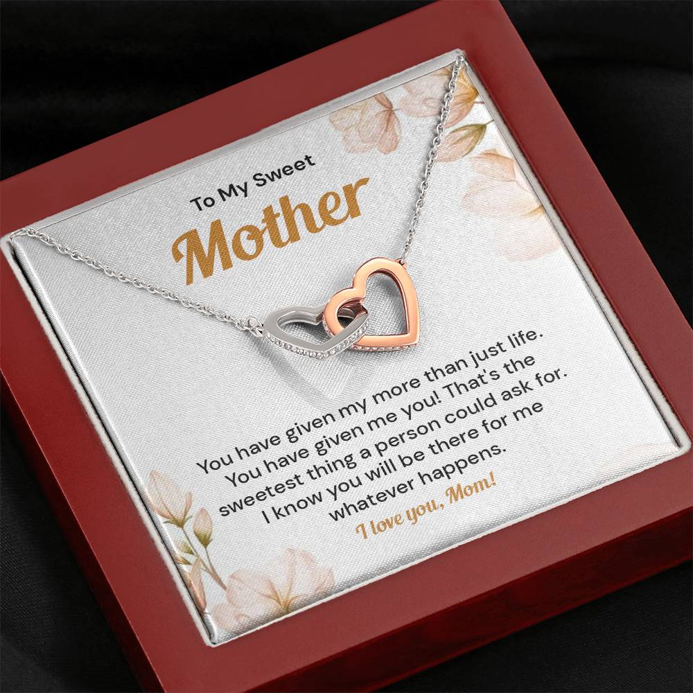 Mom Heart Necklace Gift from Daughter with Gift Box
