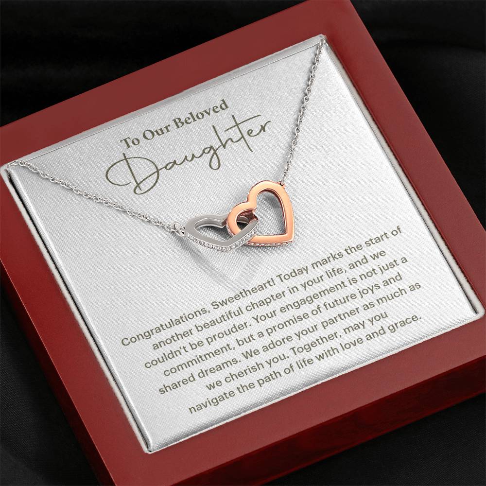 To Our Beloved Daughter Daughter Engagement Necklace Sentimental Gift For Daughter’s Engagement Jewelry Gift For Daughter’s Engagement Daughter’s Special Day Keepsake Daughter Wedding Journey Gift Emotional Gift For Daughter Meaningful Engagement Gift