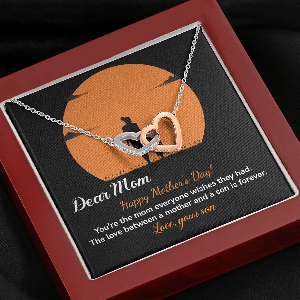 Dear Mom Happy Mother's Day, Elegant Jewelry For A Mother’s Day Gift Thoughtful Necklace For Love Sweet Gift For A Special Woman Sentimental Jewelry Thank You Pendant Beautiful Necklace Loving Pendant For A Mother-son Connection