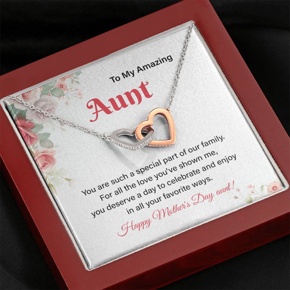 Aunt Necklace Gift for Mother’s Day from Niece with Message Card