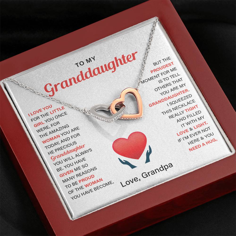 Granddaughter Gift from Grandpa with Heart Necklace