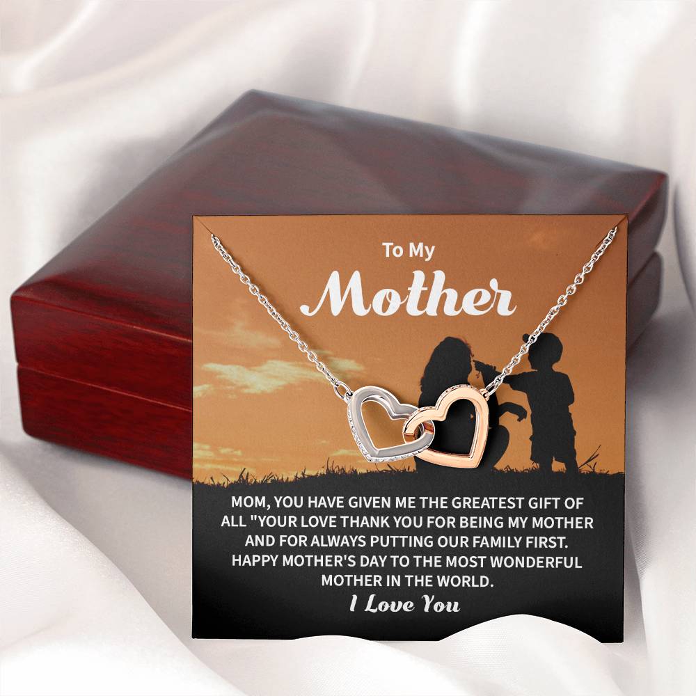 Son to Mother Necklace Gift with Family Message