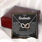 Soulmate Hearts Necklace with Message Card & Gift Box