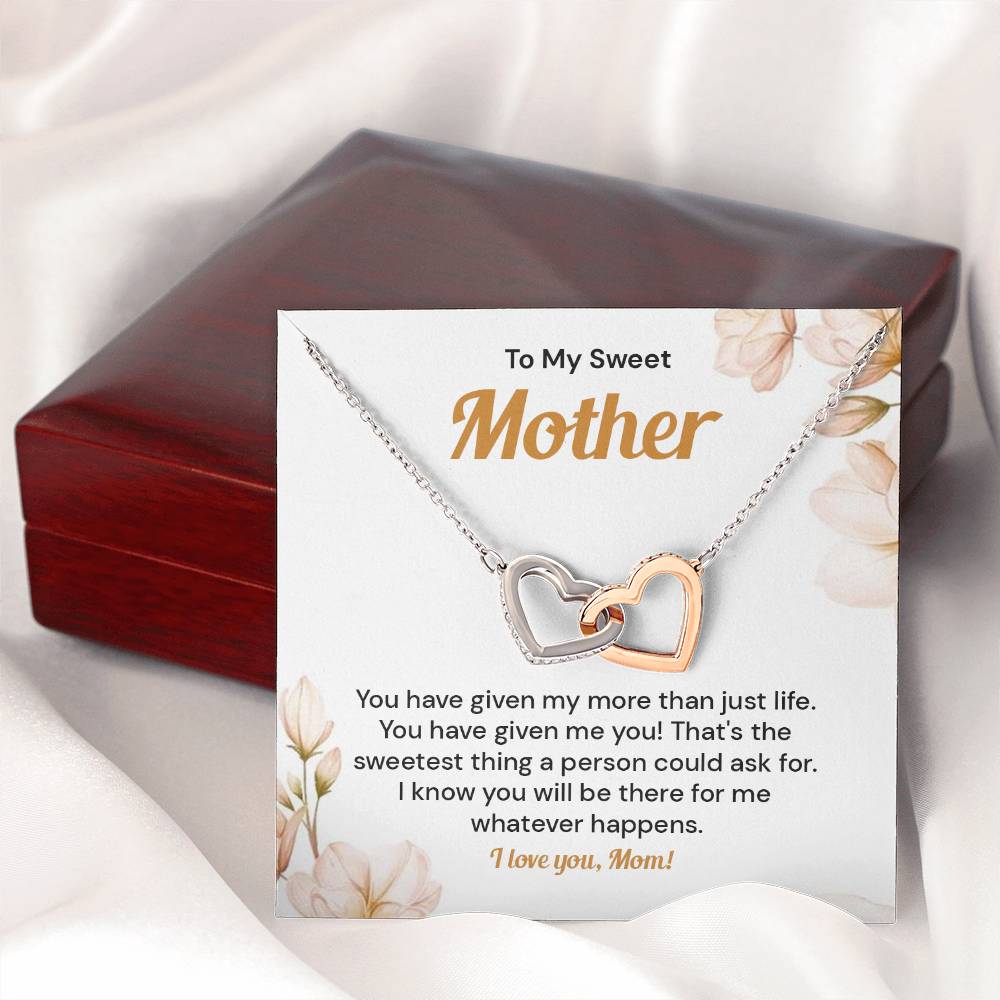 Mom Heart Necklace Gift from Daughter with Gift Box