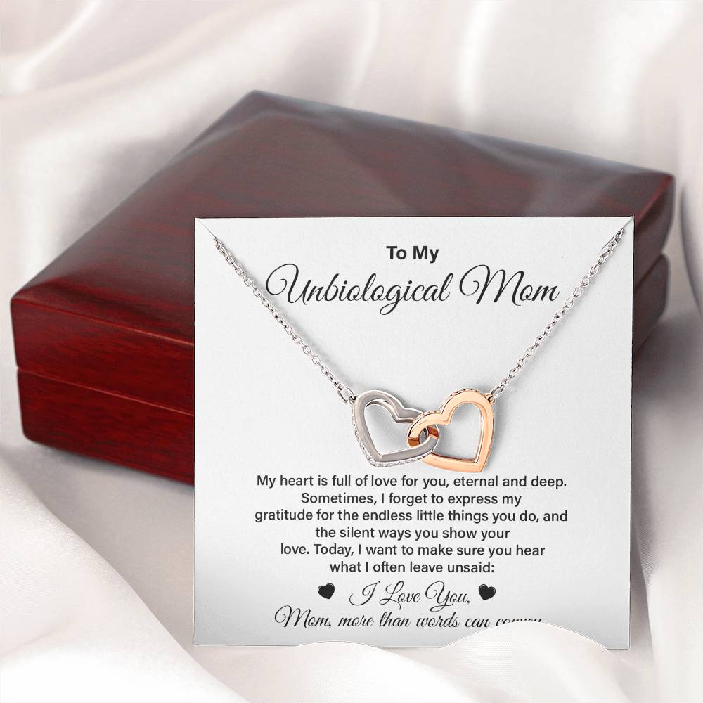 Unbiological Mom Necklace Gift from Daughter or Son